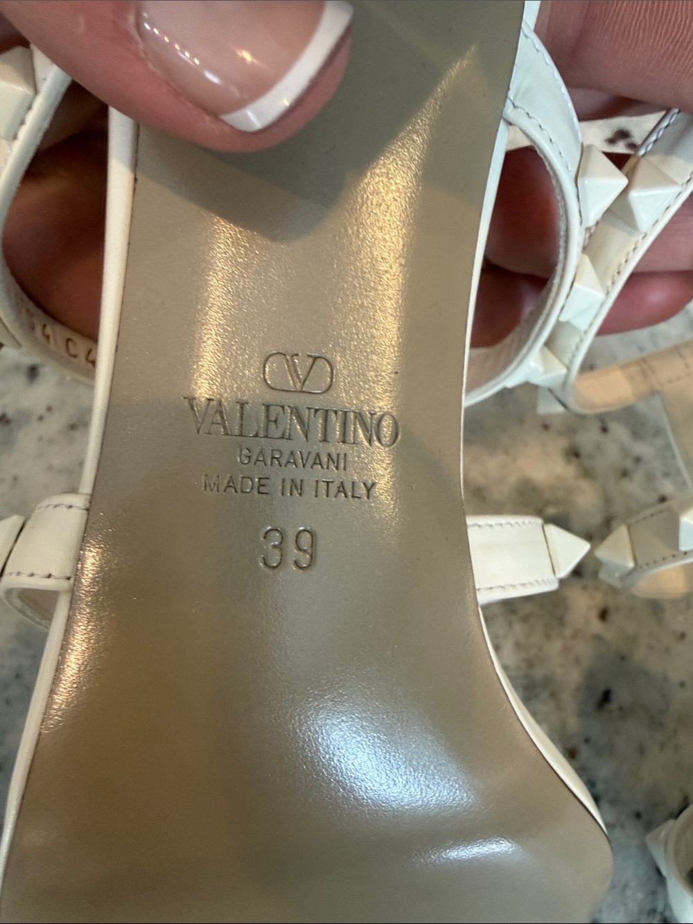 Valentino Garavani White Rockstud Multi-Strap Slide Sandals - Picture 7 of 10
